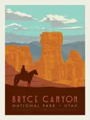 National Parks Poster Panel Bryce Canyon, 36" x 43 1/2", 100% cotton