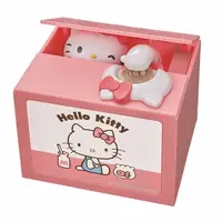 在飛比找樂天市場購物網優惠-小禮堂 Hello Kitty 偷錢箱存錢筒《粉黃.側坐》撲