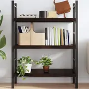 Wall Shelf Dark Brown 100x50x(2-6) cm Treated Solid Wood Oak