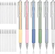 YUENTOEN 6Pcs Utility Knives Pen, Cartoon Pattern Student Craft Knife Pen, Craft Cutting Tool with 24Pcs Refills for DIY Drawing Scrapbooking