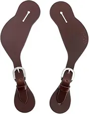 Jeereal Leather Western Spur Straps for Cowboy | Men and Women's Boots Equipment | Adjustable Single Ply Spur Straps