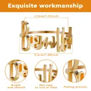 24Pcs Napkin Rings Gold Letter Napkin Holder 43mm Metal Napkin Buckles teZwc