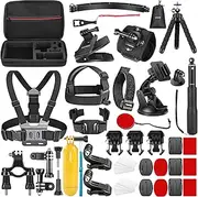 NEEWER 50 In 1 Action 5 Camera Accessory Kit Compatible with GoPro Hero 13 12 11 DJI OSMO 4 3 2 Insta360 X4 X3 SJCAM AKASO VicTsing APEMAN Campark Sony Sports DV with GP-10 Action Camera Pole Mount