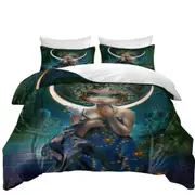 The Moon Goddess Forest Wolves and Beautiful Maiden Quilt Cover