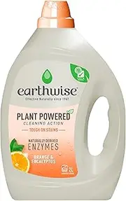 Earthwise Orange & Eucalyptus Laundry Washing Detergent Liquid 2L, 40 Washloads, Suitable for Front & Top Loader, Tough on Stains, Plant Powered Cleaning Action with Naturally Derived Enzymes