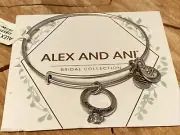 NWT Alex and Ani~Bridal "JUST ENGAGED" Charm Bangle Raf Silver Bracelet w/Card