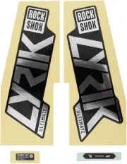 Rockshox Fork Decal Kit - Lyrik Ultimate, 27.5"/29", Gloss Polar Foil/High
