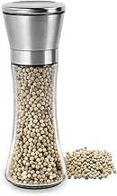 DS. DISTINCTIVE STYLE Salt and Pepper Grinder 7.9 Inch Premium 304 Stainless Steel Adjustable Pepper Mill Tall Size Manual Glass Bottle Shaker for Home, Kitchen, Barbecue