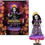 Monster High Doll, Skelita Calaveras Día De Muertos Collectible with Displayable Packaging, Colorful Fashion with Traditional Details