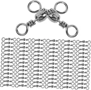 100pcs Fishing Line Connector Fishhooks Connector Swivels Fishing Tackle Barrel Swivels Tackle Fishing Rolling Hook Connecting Ring Lure Fishing Gear Accessories