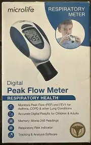 NEW Microlife Digital Peak Flow & FEV1 Meter Early Detection Spirometer Asthma