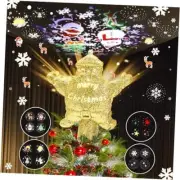 Christmas Tree Topper Lighted with 4 Projection Patterns, Santa Claus Tree