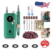 Professional 35000 RPM Portable Nail Drill with Cordless Convenience in Green