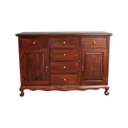 Antique Style Solid Mahogany Wood Chippendale Style 2 Door Buffet