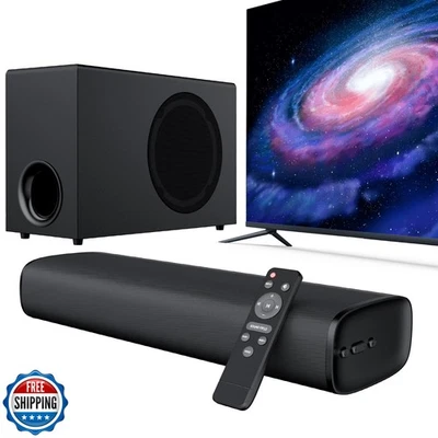 vibeadio Sound Bar for Smart TV with Subwoofer, Bluetooth Sound Bar for Smart