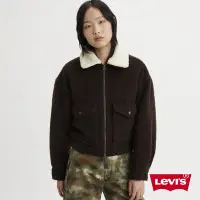 在飛比找Yahoo奇摩購物中心優惠-Levis 女款 短版羊毛外套 / Sherpa翻領棉花絨 