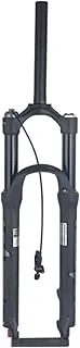 ZECHAO 26/27.5/29INCH Double Air Chamber Front Fork, Aluminum Alloy 120mm Travel 1-1/8" Rebound Adjustment Disc Brake Air Supension Front Fork(Black-Remote Lock,29inch)