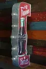 Coca-Cola Metal LED Bulb Wall Sign 25” Coke Bottle Shaped Double Sided Marquee