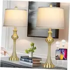 28.75" Modern Table Lamps Set of 2 Bedside Lamp with USB A+C & AC Gold