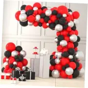 Red Black Silver Balloon Arch Garland Kit - Red and Black Red Silver Black