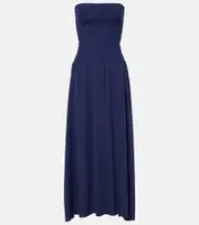 [Eres] Eres Oda jersey and crêpe jersey maxi dress AU 14 blue