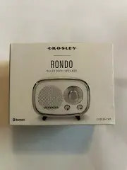 Crosley Rondo Retro Style Bluetooth Speaker White Sand, Sealed. BRAND NEW