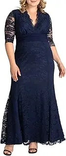 [KIYONNA] Women's Plus Size Screen Siren Lace Evening Gown