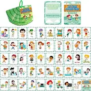 50PCS Behavioral Cognitive Cards for Kids,Cognitive Pictures Flash Cards for Action Cognition, Portable Waterproof Flashcards for Children, Educational Flash Cards