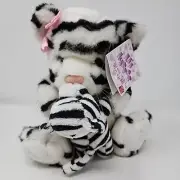 Russ Lil Kisses White Tiger Mom Baby Plush Magnetic New Tags Stuffed Animal 7"