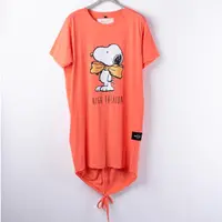 在飛比找蝦皮購物優惠-北安集品｜Snoopy 橘色 史奴比繫大蝴蝶結長版上衣