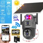 1/2xWireless LTE4G Outdoor Wild CCTV Security Camera Solar Battery Dual Lens PTZ