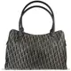 【8成新】Christian Dior 經典LOGO帆布肩背大購物旅用包.黑#641現金價$15,800