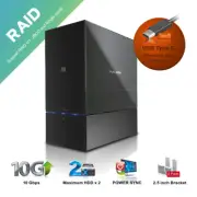 Mediasonic USB 3.2 Gen 2 Type C 10Gbps 2 Bay Raid 3.5" SATA Hard Drive Enclosure