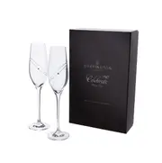 Dartington Crystal 25th Anniversary Celebration Toasting Flute Pair - Clear