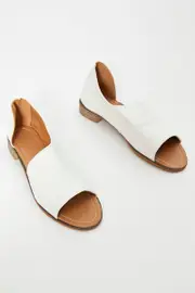 White Side Cut Out Flats