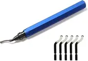 Swivel Head Deburring Tool - Deburring Tool with 5 Blades,Removing Burr tool for Aluminum,Copper,Brass,Plastics