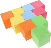 DOITOOL 10pcs Soft Foam Cubes Geometric Shapes Toy 3d Colorful Cube Blocks for Boys and Girls Sponge Geometric Models for Education