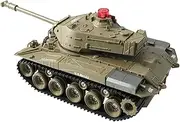 OBEST Remote Control Tank Toy, 1/30 Scale Tank Model, Programmable RC Tanks with Realistic Sounds, M41A3 American Army Battle Tank, RC Military All Terrain Off-Road Vehicles, Army Toys for Boys 8-12