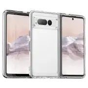 Compatible For Google Pixel Fold Clear Back Case Anti-Scratch TPU+Acrylic Phone Cover Transparent