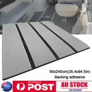 Grey EVA Foam Boat Flooring Sheet Faux Teak Deck Backing Adhesive Pad 90x240cm