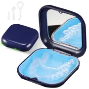 Retainer Case, Slim Aligner Case with Mirror, Compatible with Invisalign, Night