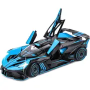 Catzon Pull back Toy Car Model 1/24 with Lights & Sound Alloy Diecast-Blue