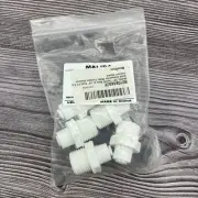 Malida 1/2" Thread Male to 1/4" Push Fit Tube Quick Connect 1/4 inch, White