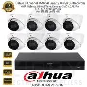 Dahua 8CH 12MP AI NVR+6MP WizSense SMD 4.0 AI SSA 2.8mm WH Turret Cameras & HDD