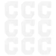 Embroidered Letter Patches 2" Alphabet C Iron on Patch (White, Pack of 9)