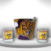Minnesota VIkings Ice Bucket And Pint Glassware Drinkware NFL Official Merch