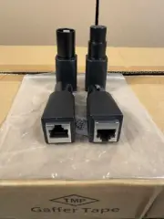 RJ45 Cat5 Ethernet to 5 Pin XLR DMX AES Female+Male Adapter Convert 2 Sets Pairs