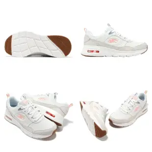 【SKECHERS】休閒鞋 Skech-Air Court-Retro 女鞋 白 橘 避震 透氣 氣墊 運動鞋(150075-OFWT)