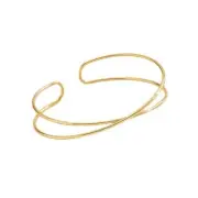Caiyao Boho Upper Arm Bracelet Cuff Bangle for Women Layers Crossing Gold A