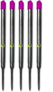 5 x Pink Compatible Medium Ballpoint Soft Roll Refill for Parker Pens - Pink (Pack of 5)